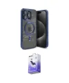 ieg™ iPhone 15 Pro Max Kılıf Nova Işık Özel Seri - Siyah Bilvis 5in1 5D Magic Hayalet Cam Ekran Koruyucu