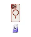 ieg™ iPhone 15 Pro Max Kılıf Nova Işık Özel Seri - Siyah Bilvis 5in1 5D Magic Hayalet Cam Ekran Koruyucu