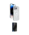 ieg™ iPhone 15 Pro Max Kılıf Nova Modern Prime - Siyah 3D Antistatik Hayalet Cam Ekran Koruyucu