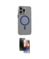 ieg™ iPhone 15 Pro Max Kılıf Odak Form Özel Seri - Siyah 3D Antistatik Mat Seramik Nano Ekran Koruyucu