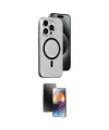 ieg™ iPhone 15 Pro Max Kılıf Odak Form Özel Seri - Siyah 3D Antistatik Mat Seramik Nano Ekran Koruyucu