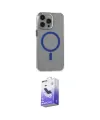ieg™ iPhone 15 Pro Max Kılıf Odak Form Özel Seri - Siyah Bilvis 5in1 5D Magic Hayalet Cam Ekran Koruyucu