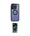 ieg™ iPhone 15 Pro Max Kılıf Pusula Form - Şeffaf 360 Full Body Arka Koruyucu