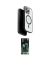 ieg™ iPhone 15 Pro Max Kılıf Pusula Form Serisi - Şeffaf 360 Full Body Arka Koruyucu