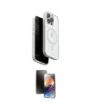 ieg™ iPhone 15 Pro Max Kılıf Pusula Form Serisi - Siyah 3D Antistatik Mat Seramik Nano Ekran Koruyucu