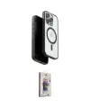 ieg™ iPhone 15 Pro Max Kılıf Pusula Form Serisi - Siyah Bilvis 3D Cam Ekran Koruyucu