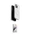 ieg™ iPhone 15 Pro Max Kılıf Pusula Form Serisi - Siyah Bilvis 3D Mat Cam Ekran Koruyucu