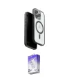 ieg™ iPhone 15 Pro Max Kılıf Pusula Form Serisi - Siyah Bilvis 5in1 3D Magic Cam Ekran Koruyucu