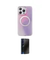 ieg™ iPhone 15 Pro Max Kılıf Pusula Form - Siyah 3D Antistatik Hayalet Cam Ekran Koruyucu