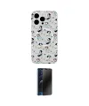 ieg™ iPhone 15 Pro Max Kılıf Pusula Form - Siyah 3D Antistatik Hayalet Cam Ekran Koruyucu
