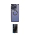 ieg™ iPhone 15 Pro Max Kılıf Pusula Form - Siyah 3D Antistatik Hayalet Cam Ekran Koruyucu