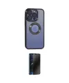 ieg™ iPhone 15 Pro Max Kılıf Pusula Form - Siyah 3D Antistatik Hayalet Cam Ekran Koruyucu