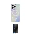 ieg™ iPhone 15 Pro Max Kılıf Pusula Form - Siyah 3D Antistatik Hayalet Cam Ekran Koruyucu