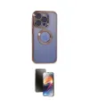 ieg™ iPhone 15 Pro Max Kılıf Pusula Form - Siyah 3D Antistatik Mat Seramik Nano Ekran Koruyucu