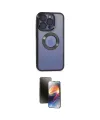 ieg™ iPhone 15 Pro Max Kılıf Pusula Form - Siyah 3D Antistatik Mat Seramik Nano Ekran Koruyucu