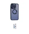 ieg™ iPhone 15 Pro Max Kılıf Pusula Form - Siyah Bilvis 0.18mm Plus Cam Ekran Koruyucu