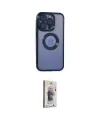 ieg™ iPhone 15 Pro Max Kılıf Pusula Form - Siyah Bilvis 3D Cam Ekran Koruyucu