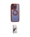 ieg™ iPhone 15 Pro Max Kılıf Pusula Form - Siyah Bilvis 3D Mat Cam Ekran Koruyucu