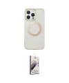 ieg™ iPhone 15 Pro Max Kılıf Pusula Form - Siyah Bilvis 3D Mat Cam Ekran Koruyucu