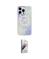 ieg™ iPhone 15 Pro Max Kılıf Pusula Form - Siyah Bilvis 3D Mat Cam Ekran Koruyucu