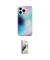 ieg™ iPhone 15 Pro Max Kılıf Pusula Form - Siyah Bilvis 3D Mat Cam Ekran Koruyucu