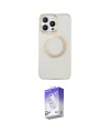 ieg™ iPhone 15 Pro Max Kılıf Pusula Form - Siyah Bilvis 5in1 3D Magic Cam Ekran Koruyucu