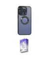 ieg™ iPhone 15 Pro Max Kılıf Pusula Form - Siyah Bilvis 5in1 3D Magic Cam Ekran Koruyucu