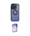 ieg™ iPhone 15 Pro Max Kılıf Pusula Form - Siyah Bilvis 5in1 3D Magic Cam Ekran Koruyucu