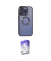 ieg™ iPhone 15 Pro Max Kılıf Pusula Form - Siyah Bilvis 5in1 3D Magic Cam Ekran Koruyucu