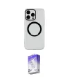 ieg™ iPhone 15 Pro Max Kılıf Pusula Form - Siyah Bilvis 5in1 3D Magic Cam Ekran Koruyucu