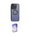 ieg™ iPhone 15 Pro Max Kılıf Pusula Form - Siyah Bilvis 5in1 3D Magic Cam Ekran Koruyucu