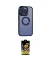 ieg™ iPhone 15 Pro Max Kılıf Pusula Form - Siyah Buffer Cam Ekran Koruyucu