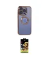 ieg™ iPhone 15 Pro Max Kılıf Pusula Form - Siyah Buffer Cam Ekran Koruyucu