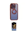 ieg™ iPhone 15 Pro Max Kılıf Pusula Form - Siyah Buffer Hayalet Cam Ekran Koruyucu