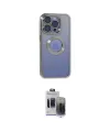 ieg™ iPhone 15 Pro Max Kılıf Pusula Form - Siyah Vanessa Magic Hayalet Cam