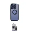ieg™ iPhone 15 Pro Max Kılıf Pusula Form - Siyah Vanessa Magic Hayalet Cam