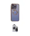 ieg™ iPhone 15 Pro Max Kılıf Pusula Form - Siyah Vanessa Magic Hayalet Cam