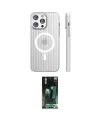 ieg™ iPhone 15 Pro Max Kılıf Pusula Minimal Koleksiyonu - Şeffaf 360 Full Body Arka Koruyucu