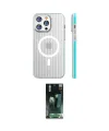 ieg™ iPhone 15 Pro Max Kılıf Pusula Minimal Koleksiyonu - Şeffaf 360 Full Body Arka Koruyucu
