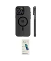 ieg™ iPhone 15 Pro Max Kılıf Pusula Minimal Koleksiyonu - Şeffaf Pasifik Cam Ekran Koruyucu
