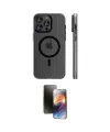 ieg™ iPhone 15 Pro Max Kılıf Pusula Minimal Koleksiyonu - Siyah 3D Antistatik Mat Seramik Nano Ekran Koruyucu