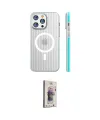 ieg™ iPhone 15 Pro Max Kılıf Pusula Minimal Koleksiyonu - Siyah Bilvis 3D Cam Ekran Koruyucu