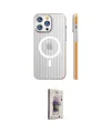 ieg™ iPhone 15 Pro Max Kılıf Pusula Minimal Koleksiyonu - Siyah Bilvis 3D Cam Ekran Koruyucu