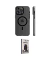 ieg™ iPhone 15 Pro Max Kılıf Pusula Minimal Koleksiyonu - Siyah Bilvis Hayalet Cam Ekran Koruyucu