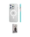 ieg™ iPhone 15 Pro Max Kılıf Pusula Minimal Koleksiyonu - Siyah Bilvis Hayalet Cam Ekran Koruyucu