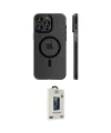 ieg™ iPhone 15 Pro Max Kılıf Pusula Minimal Koleksiyonu - Siyah Bilvis Hayalet Cam Ekran Koruyucu