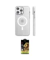 ieg™ iPhone 15 Pro Max Kılıf Pusula Minimal Koleksiyonu - Siyah Buffer Cam Ekran Koruyucu