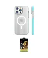 ieg™ iPhone 15 Pro Max Kılıf Pusula Minimal Koleksiyonu - Siyah Buffer Cam Ekran Koruyucu