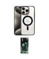 ieg™ iPhone 15 Pro Max Kılıf Siluet Çizgi Serisi - Siyah 360 Mat Full Body Arka Koruyucu