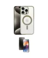 ieg™ iPhone 15 Pro Max Kılıf Siluet Çizgi Serisi - Siyah 3D Antistatik Mat Seramik Nano Ekran Koruyucu